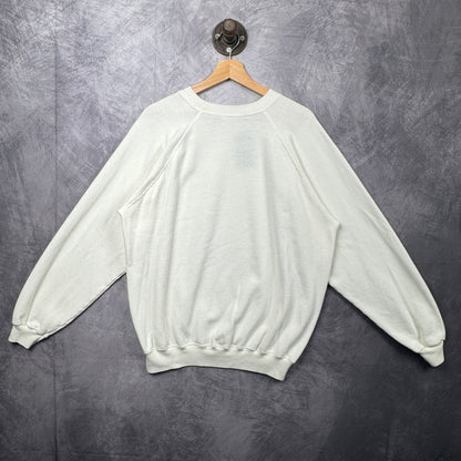 80s White Mercedes Benz Crewneck Sweatshirt 3991