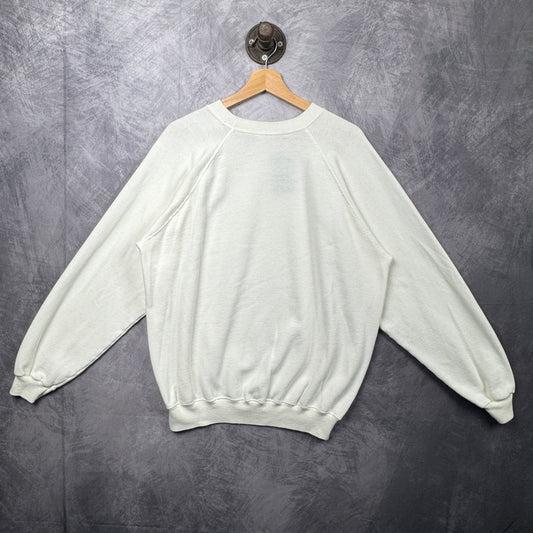 80s White Mercedes Benz Crewneck Sweatshirt 3991