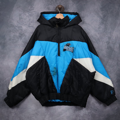 90s Black Carolina Panthers Pro Player Puffer Jacket 6522