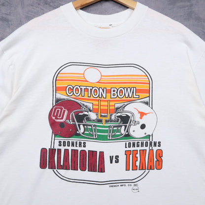 90s White Cotton Bowl Oklahoma vs Texas Shirt 5762