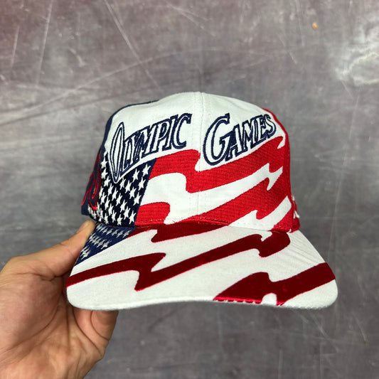 1996 Atlanta Olympics American Flag Snap Back Hat 3494