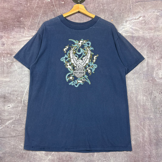 90s Navy Blue Harley Davidson Shirt 3117