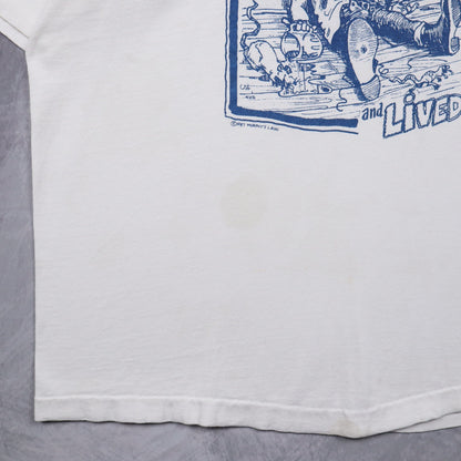 1987 White Murphy's Law 'I Saw Murphy's Law and Lived' Shirt 4949