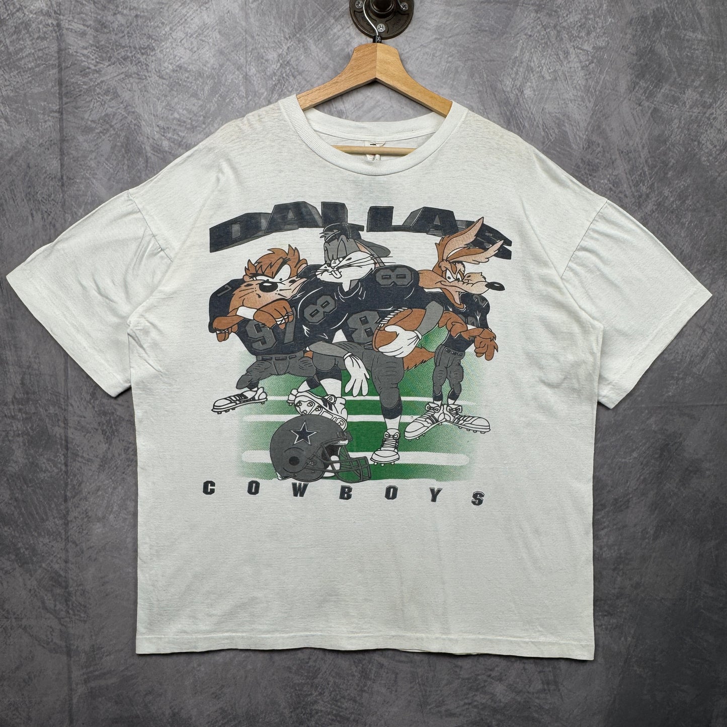 90s White Dallas Cowboys Taz Shirt 4253
