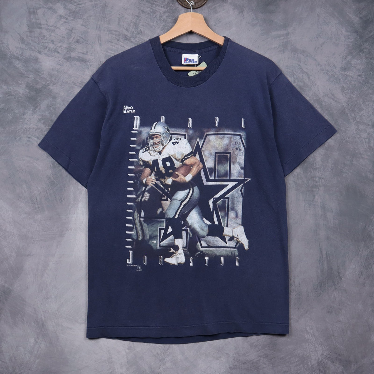1996 Navy Blue Daryl Johnston Dallas Cowboys Shirt 6626