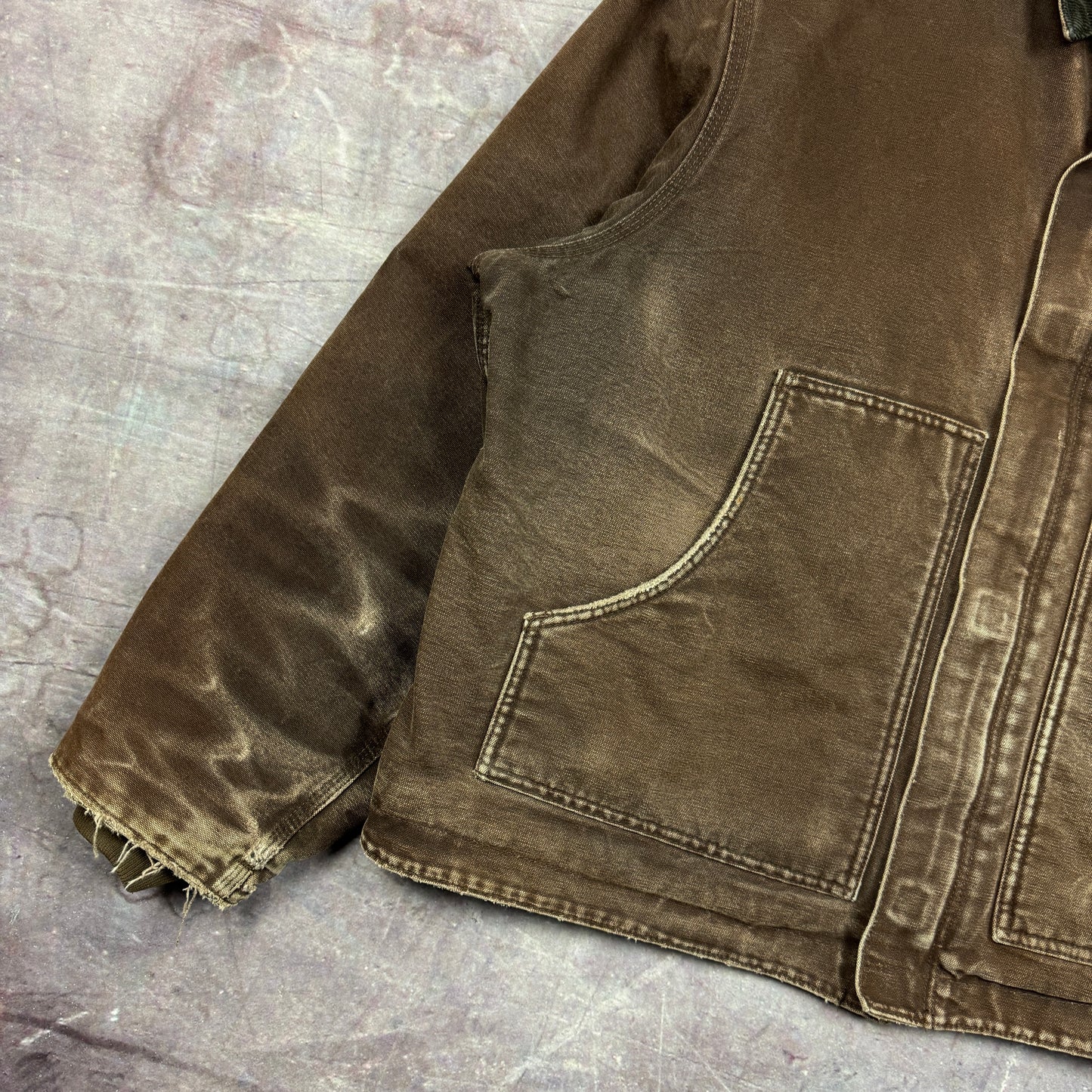 Early 00s Mocha Brown Carhartt Cropped Arctic Work Jacket XXL 2384