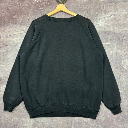 90s Black Hanes Sport Blank Essential Crewneck Sweatshirt L 1986