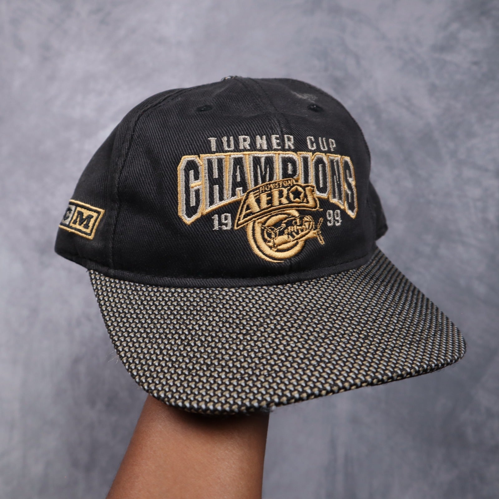 1999 Black Houston Aeros Turner Cup Champions CCM Snapback Hat 5567