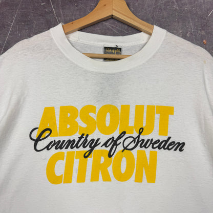 90s White Absolut Citron Sweden Graphic Shirt XL 0887