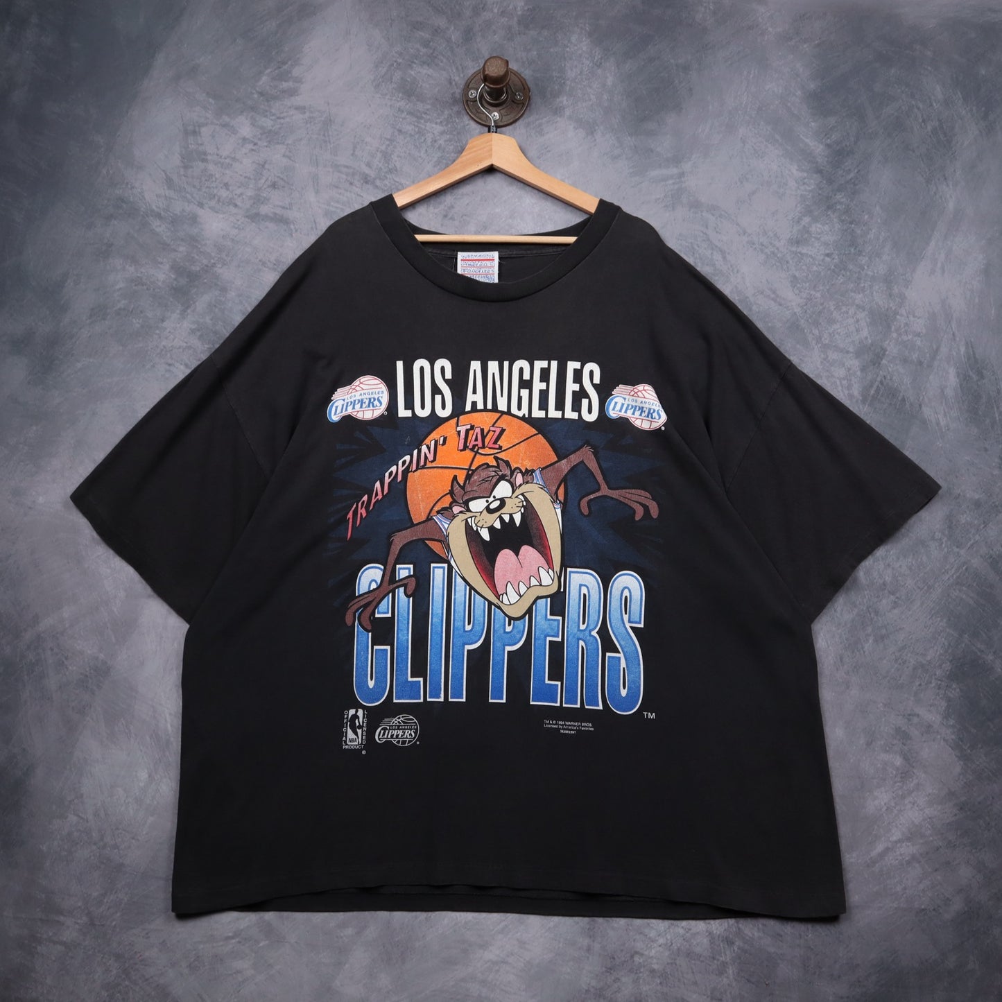 1994 Black Los Angeles Clippers Taz Shirt 4917