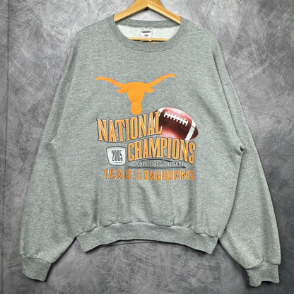 2005 Grey National Champions Texas Longhorns Crewneck Sweatshirt 4375