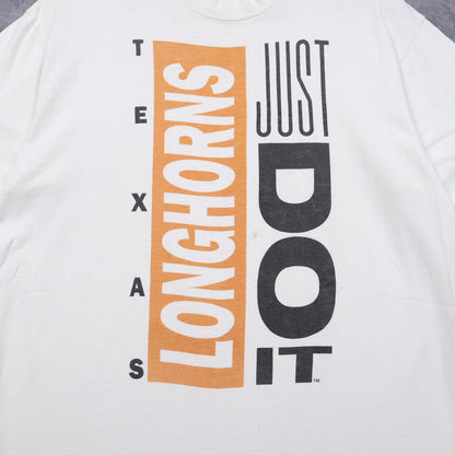 90s White Texas Longhorns Just Do It Shirt 5758