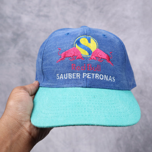 90s Blue Red Bull Sauber Petronas Malaysia F1 Hat 7346