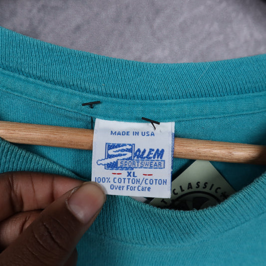 1995 Teal Miami Dolphins Helmet Shirt 6571