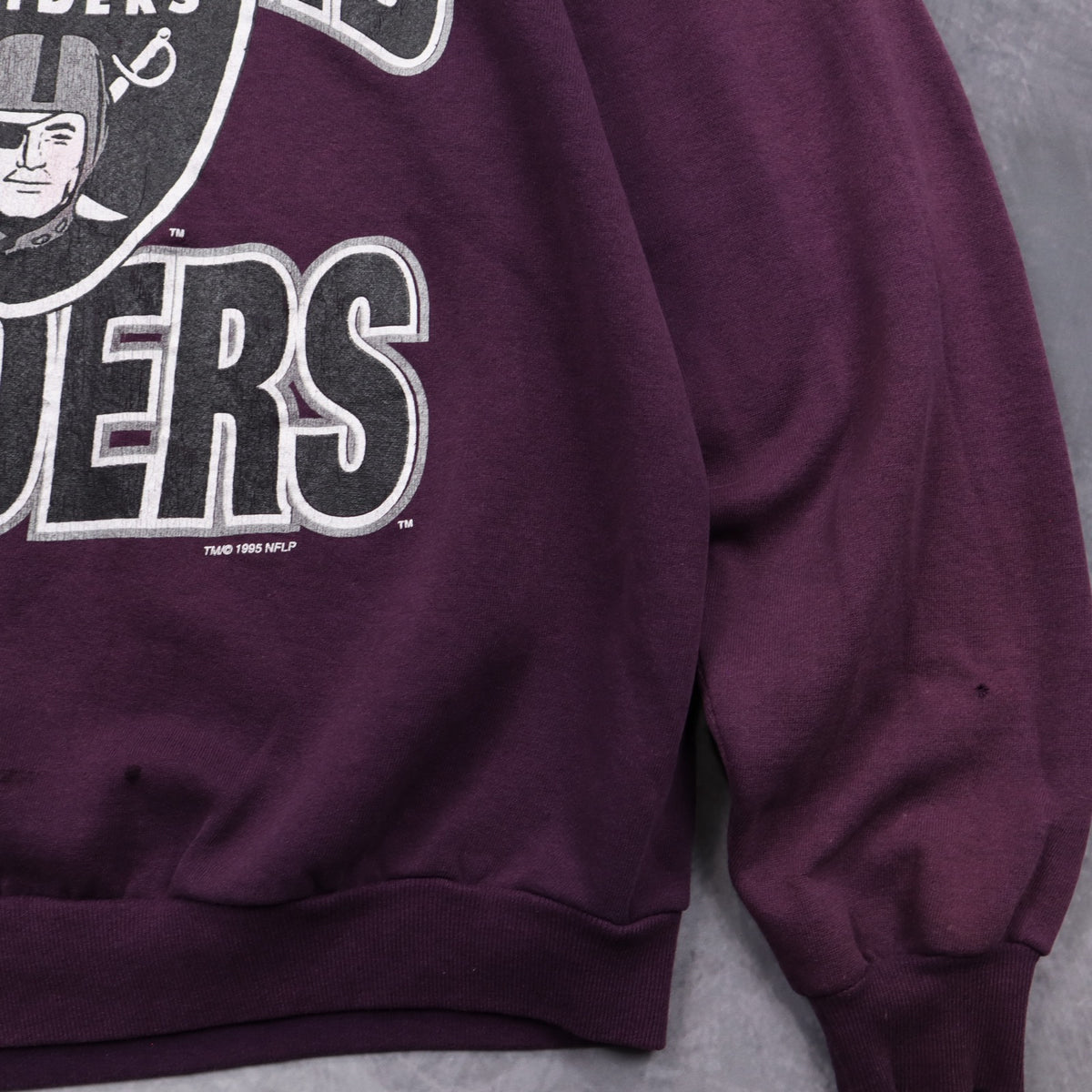 1995 Purple Oakland Raiders Crewneck Sweatshirt 6424