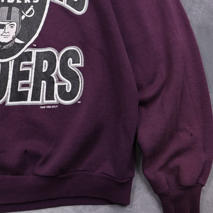 1995 Purple Oakland Raiders Crewneck Sweatshirt 6424