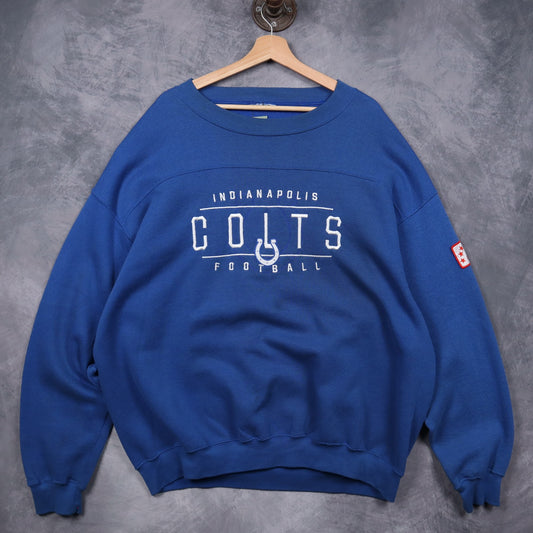 00s Blue Indianapolis Colts Football Crewneck Sweatshirt 6528