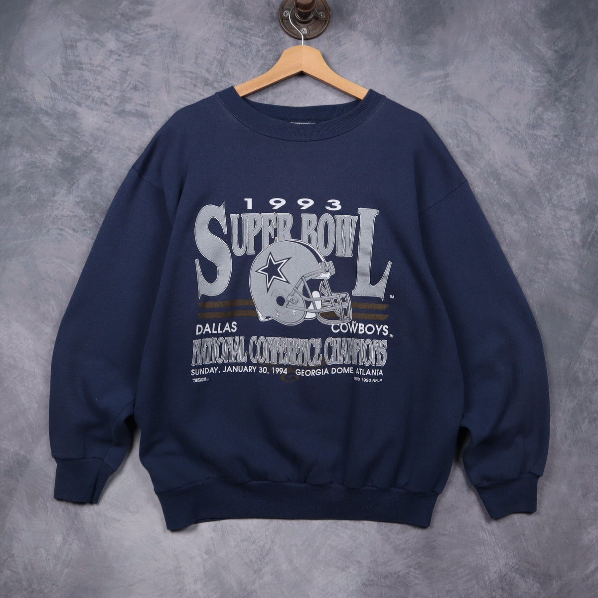 1993 Navy Blue Dallas Cowboys Super Bowl Crewneck Sweatshirt 6609