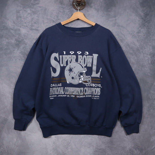 1993 Navy Blue Dallas Cowboys Super Bowl Crewneck Sweatshirt 6609