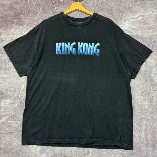 Early 00s Black King Kong  Movie Promo Spellout Graphic Shirt XL 0893