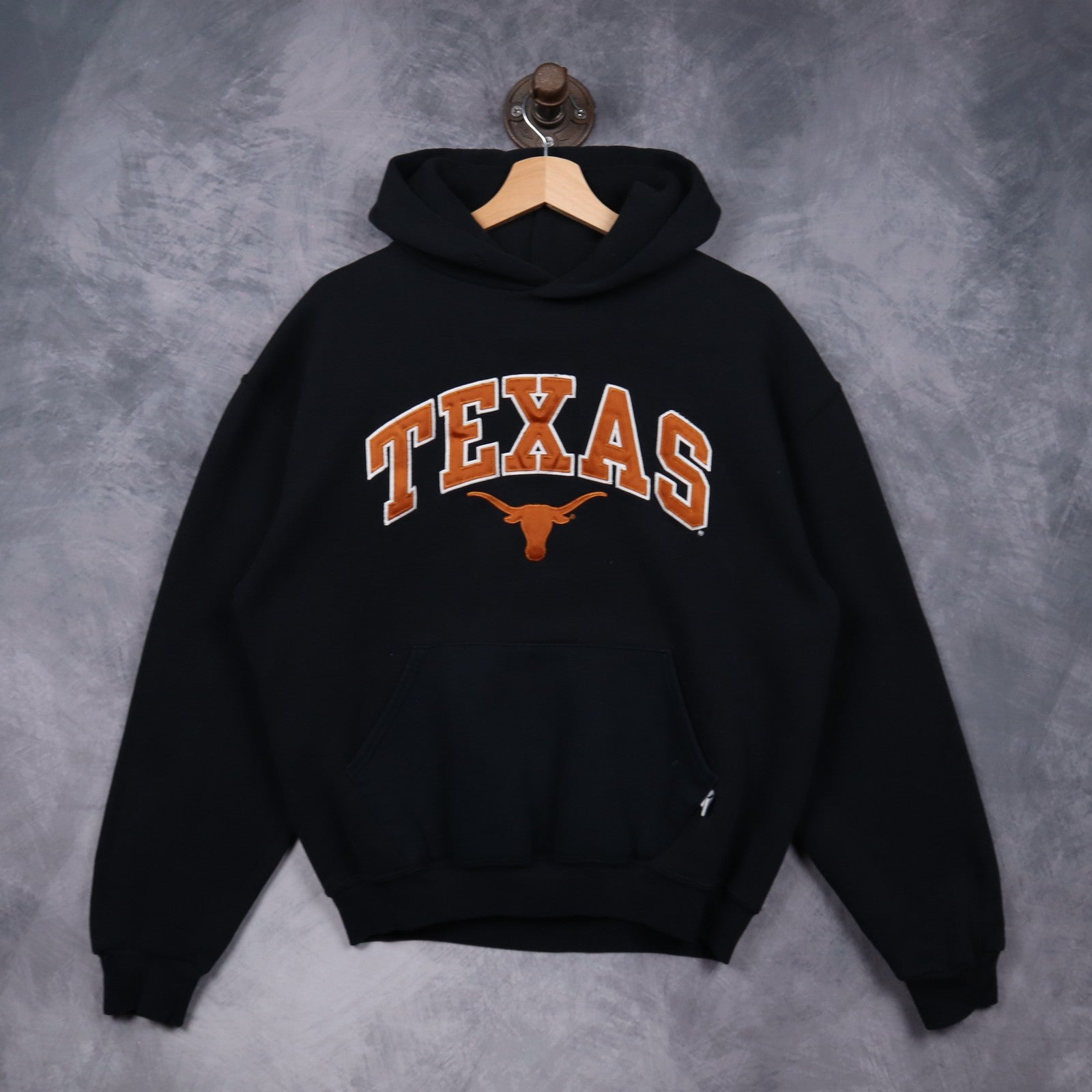 00s Black Texas Longhorns Russell Athletic Hoodie 5629