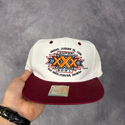 1996 White Super Bowl XXX Hat 6836