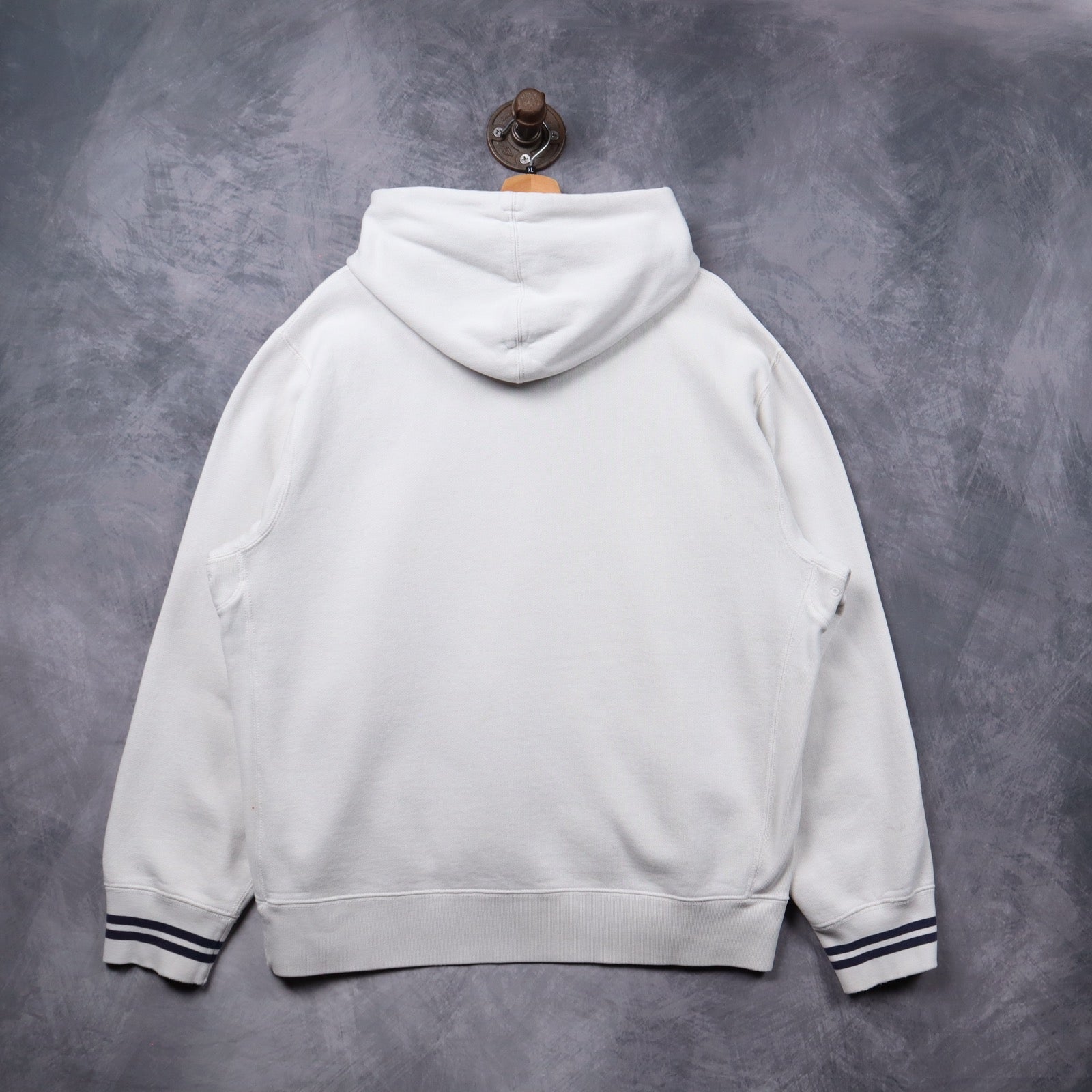 Early 2000s White Polo Ralph Lauren 1st Division R.L. Regiment Crest Hoodie 5321