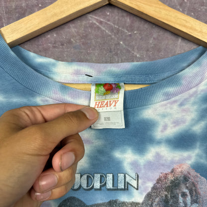 2000 Blue Tie Dye Janis Joplin I'm One Of Those Regular Weird People Graphic Shirt L 2952