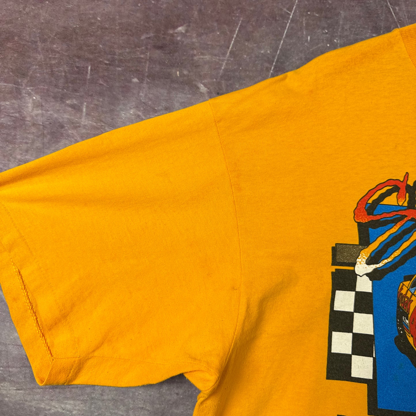 90s Yellow Kodak Nascar Shirt 3258