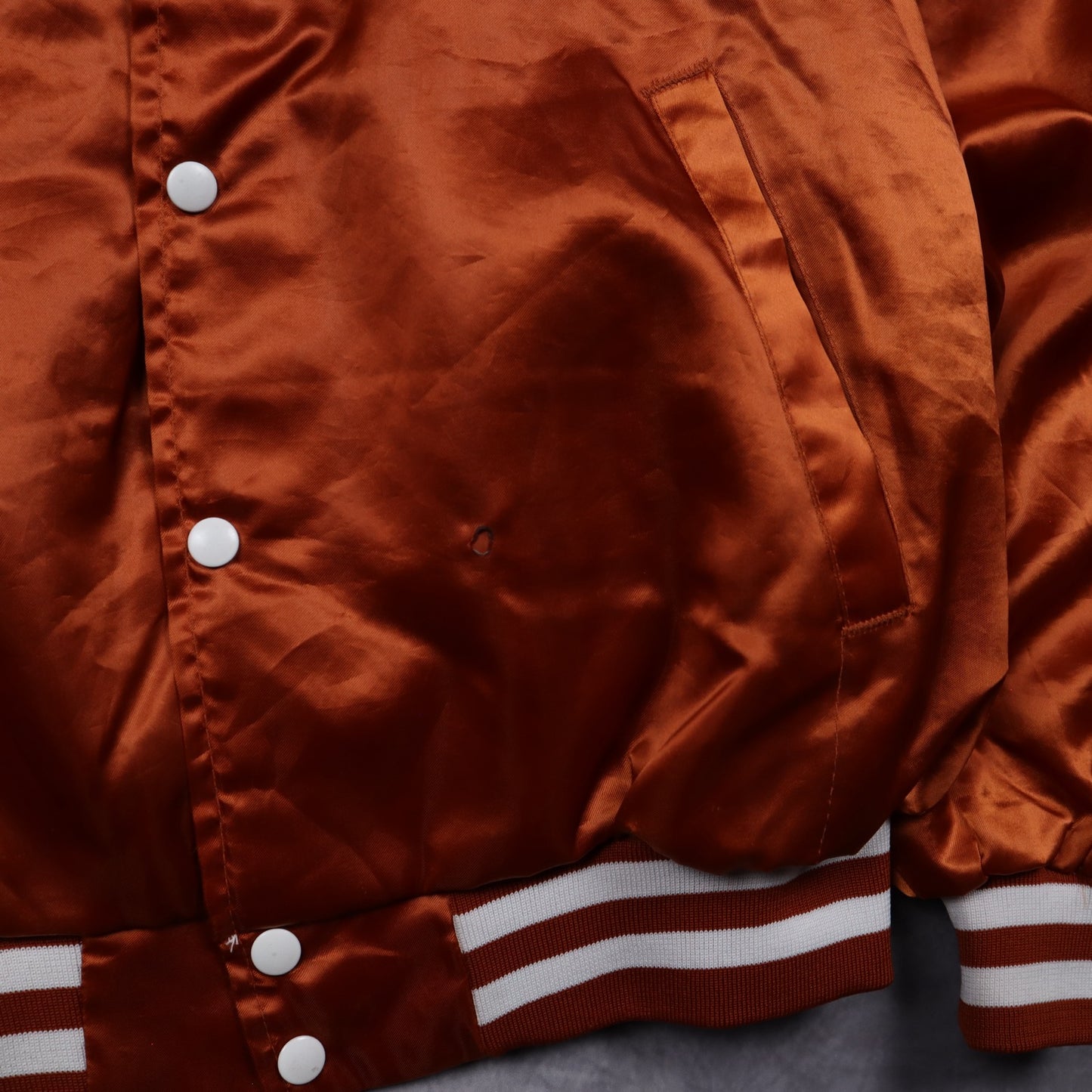 90s Burnt Orange Texas Lady Longhorns Satin Bomber Jacket 5908