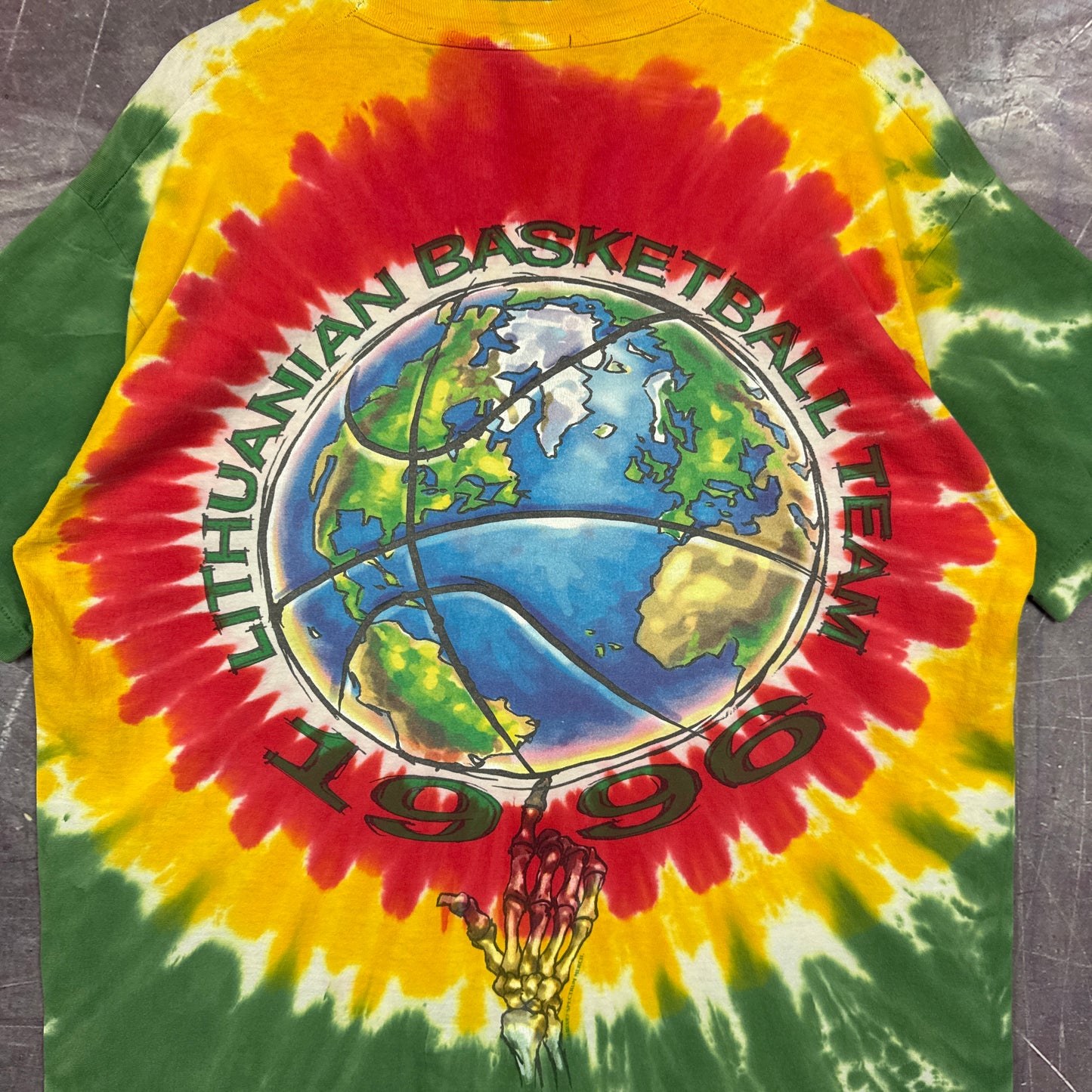 1996 Tie-Dye Lithuania Basketball Shirt 3293