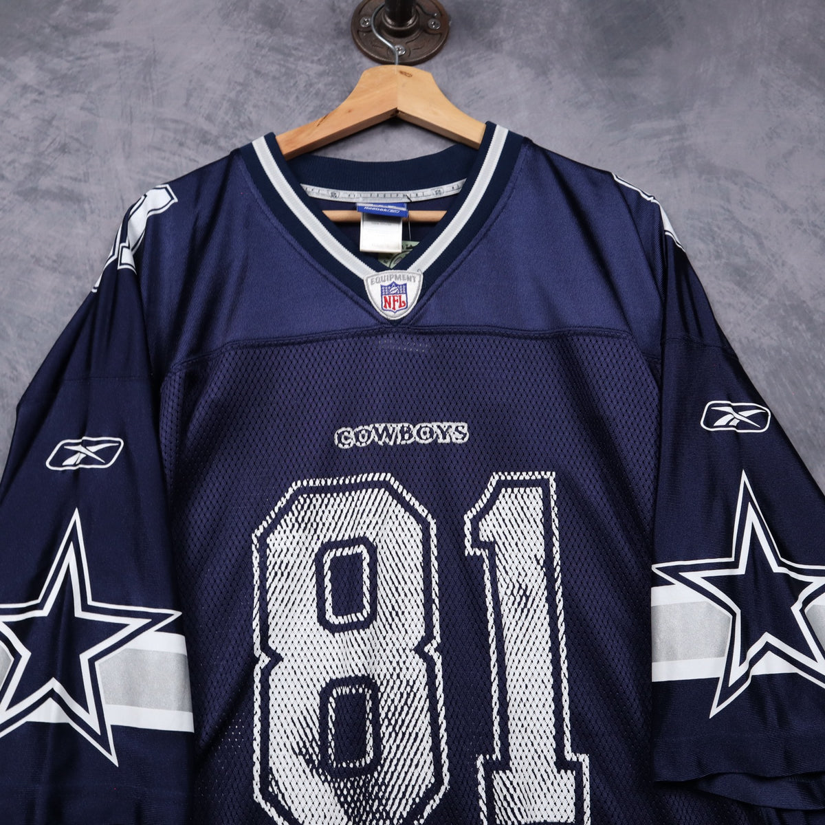 Early 00s Navy Blue Dallas Cowboys Terrell Owens #81 Reebok Jersey 6629