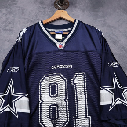 Early 00s Navy Blue Dallas Cowboys Terrell Owens #81 Reebok Jersey 6629