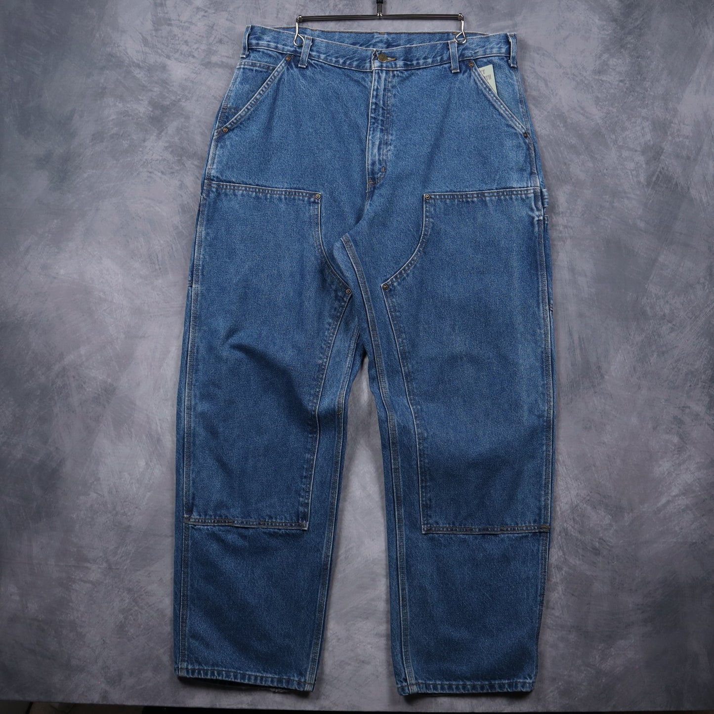 90s Medium Wash Carhartt Double Knee Denim Pants 5046