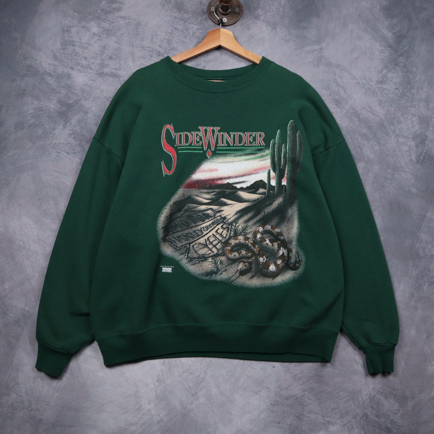 90s Green Harley Davidson Sidewinder Desert Crewneck Sweatshirt 5111