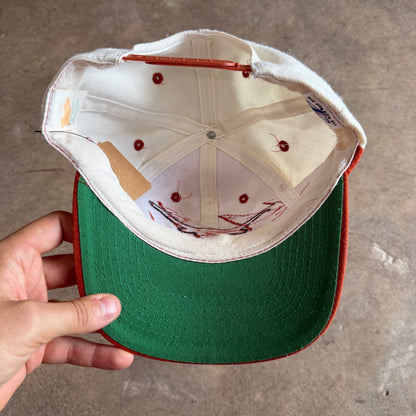 90s White Texas Longhorns Logo Athletic Sharktooth Snapback Hat 5787