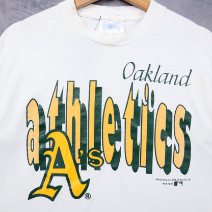1991 White Oakland Athletics Shirt 5525