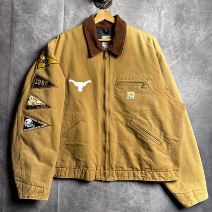 90s Tan Brown Texas Longhorns Carhartt Detroit Jacket 4451