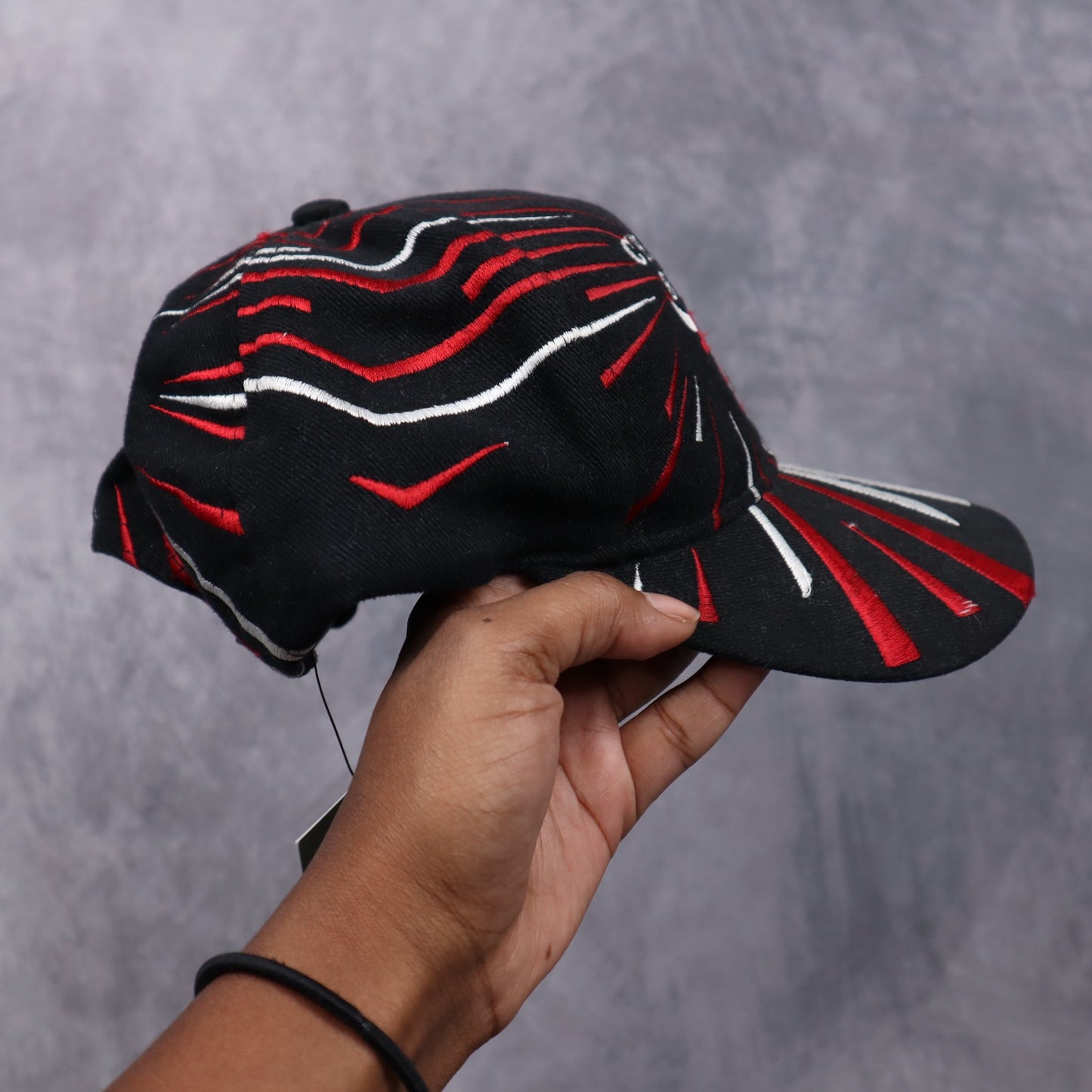 90s Black Chicago Bulls Shockwave Snapback Hat 5514