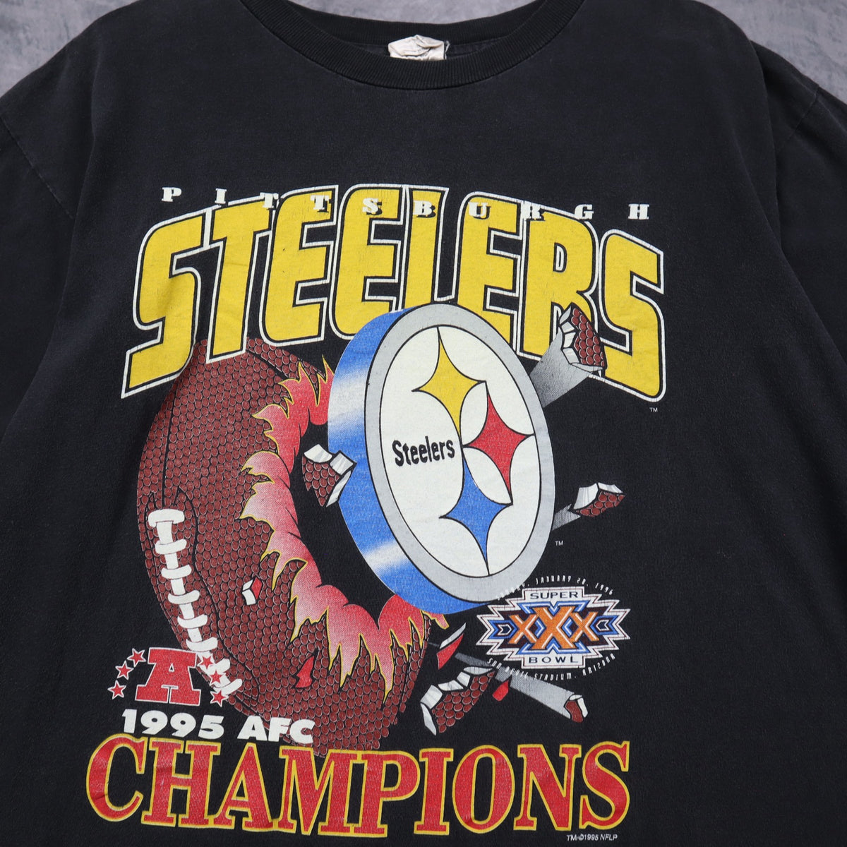 1996 Black Pittsburgh Steelers Super Bowl XXX Champions Shirt 6768