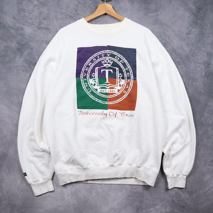 90s White University Of Texas Crewneck Sweatshirt 5706