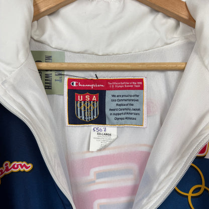 1996 White & Blue Atlanta Olympics Windbreaker 3475