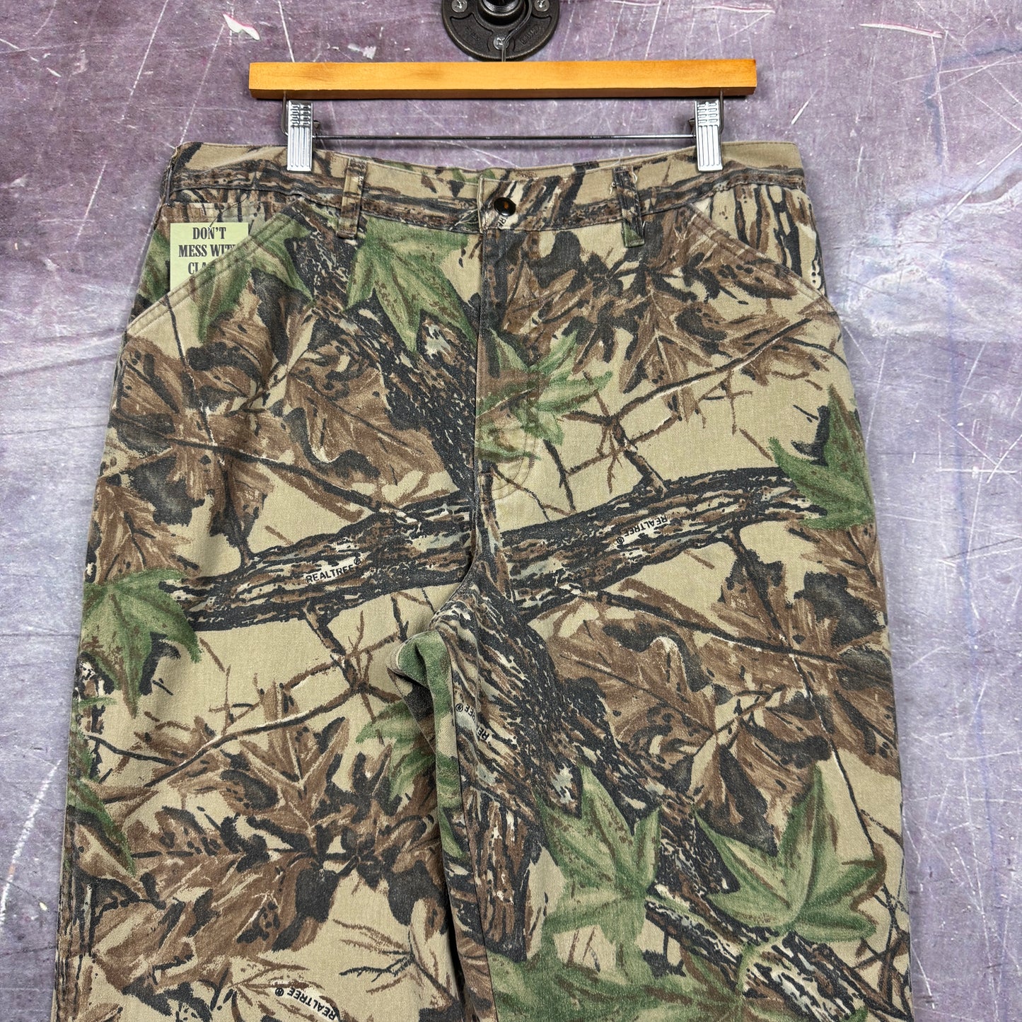 90s RealTree Camo Duxbak Thermal Lined Work Pants 35x30.5 2204