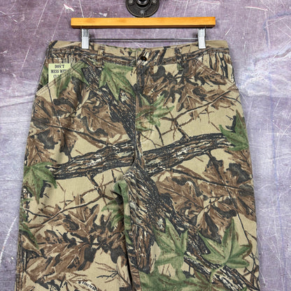 90s RealTree Camo Duxbak Thermal Lined Work Pants 35x30.5 2204