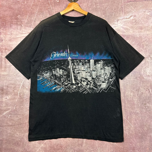 90s Black Toronto Canada Skyline Tee 3821