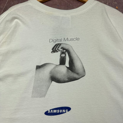 90s White Samsung Digital Muscle Tee 3828