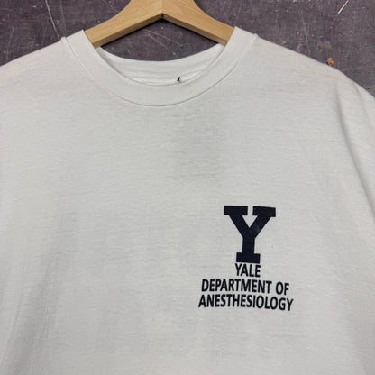 90s White Yale Total Recall Department of Anesthesiology  Shirt XL 0848