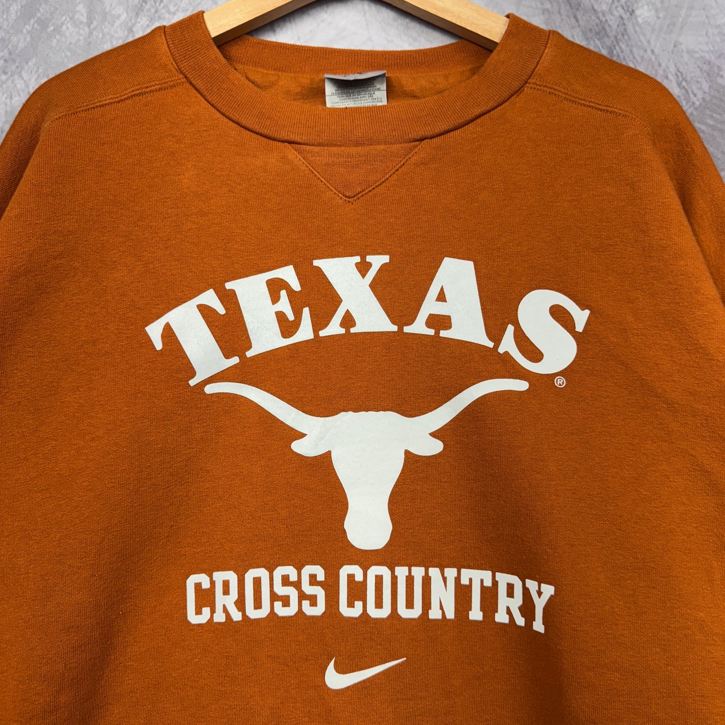 00s Orange Texas Longhorns Nike Cross Country Team Issue Crewneck Sweatshirt 4372