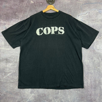 90s Black Cops TV Show Promo Graphic Shirt XL 1116