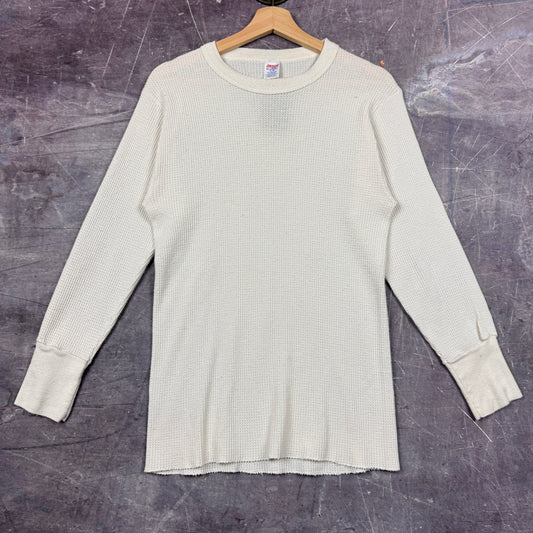 80s White Jerzees Thermal Shirt M 0532